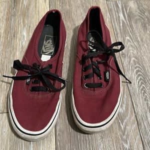 Vans size 7 Women, burgundy shoes